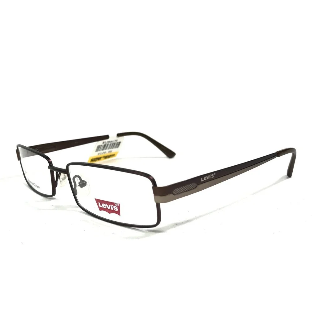 Levi's LS554A-1 Eyeglasses Frames Brown Rectangular Full Rim 55-17-140